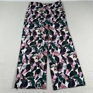 Akris Punto Pants Women's 6 Wide Leg Ankle Trouser Multicolor Floral Lined